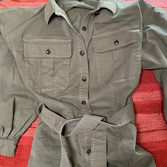 BANANA REPUBLIC KHAKI JUMPSUIT FLIGHT SUIT SZ LARGE - Picture 6 of 9